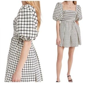 Self Portrait Monochrome Check Mini Dress